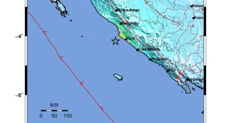 Gempa Magnitudo 6,3 Guncang Barat Daya Bengkulu