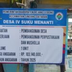 Pemerintah Desa IV Suku Menanti Bangun Gedung Perpustakaan Terintegrasi Musholla Tahun Angaran 2025