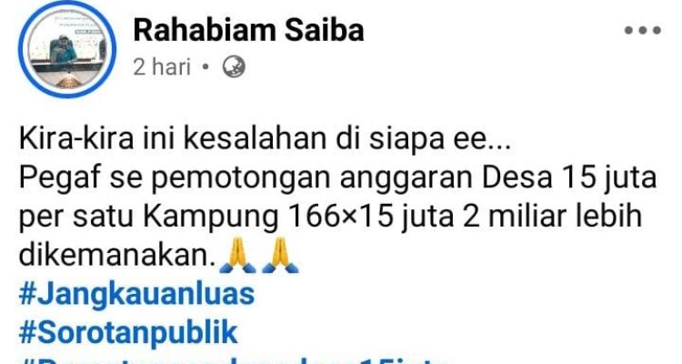 Sorotan Nasional !!! FAMI Desak Penegakan Hukum Dugaan Pemotongan Dana Desa Rp 2,49 Miliar di Pegunungan Arfak